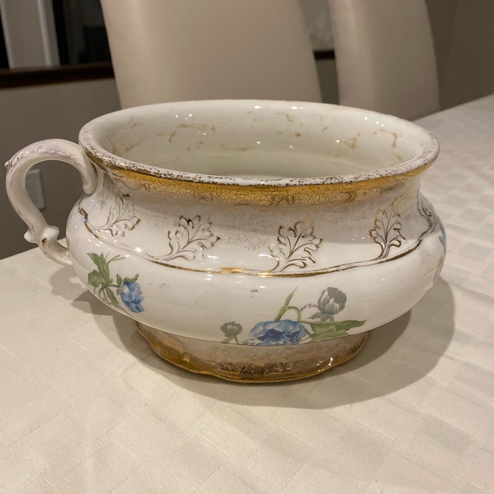 Vintage Semi Vitreous Porcelain Chamber Pot